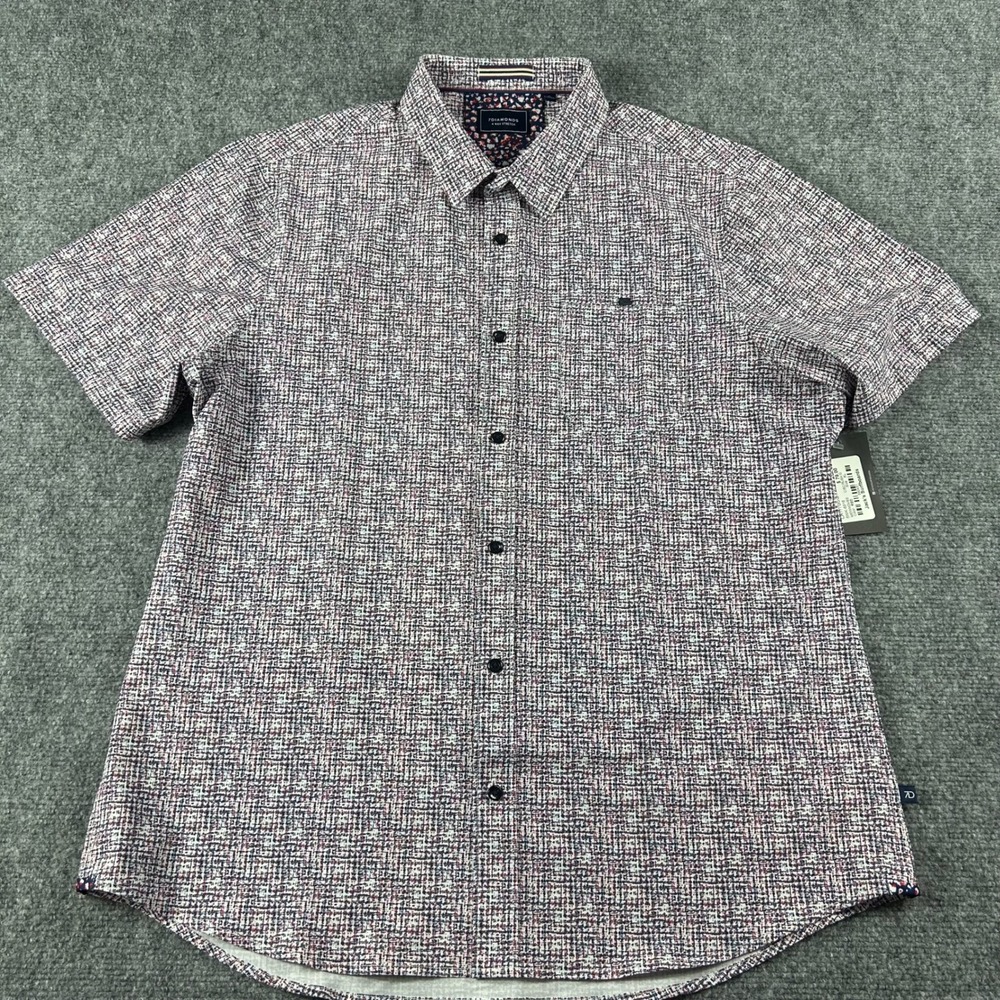 7Diamonds Latitude Shirt Mens XL Red 4-Way Stretch Short Sleeve Button Down New